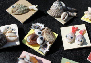 海のマグネット　貝殻アート